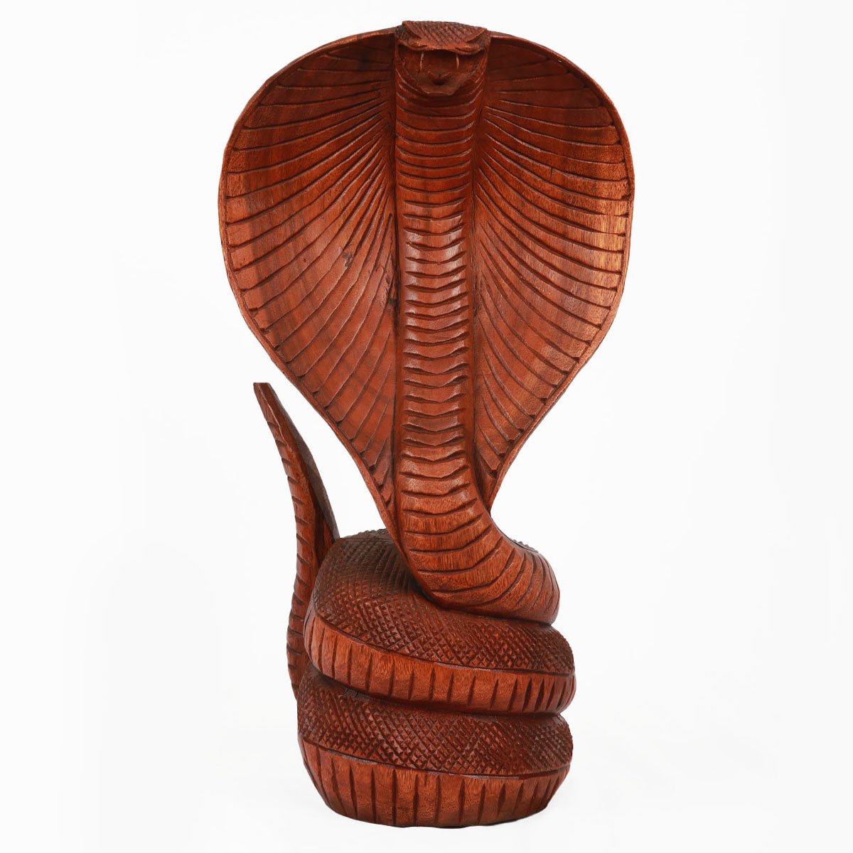 AHŞAP EL YAPIMI KRAL KOBRA  HEYKEL/ BİBLO,40 CM