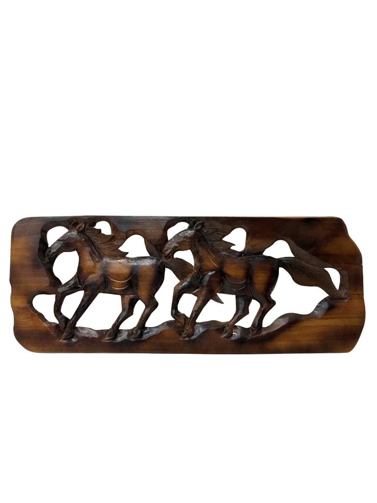 MİNDİ  AĞACI EL YAPIMI 2'Lİ AT TABLO 70*27CM