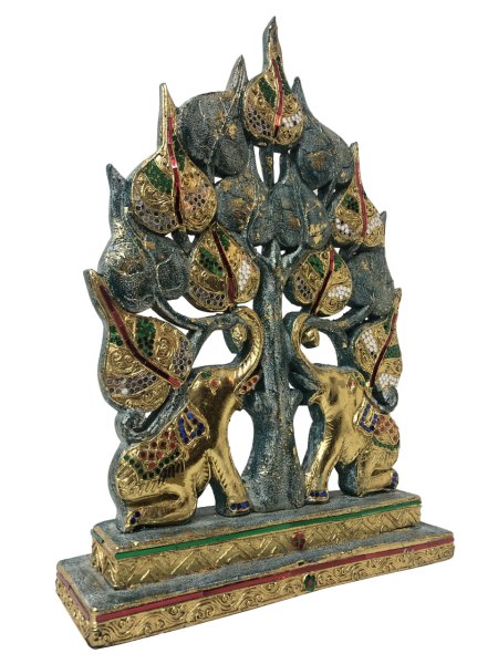 AHŞAP EL YAPIMI FİL PANEL STANDLI HAYAT AĞACI  60*40CM
