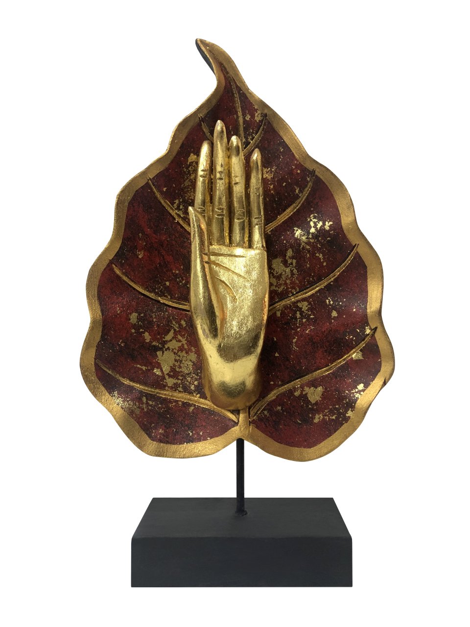 AHŞAP EL YAPIMI STANDLI EL/YAPRAK PANEL  40*23CM
