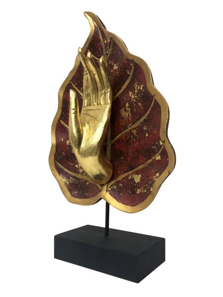 AHŞAP EL YAPIMI STANDLI EL/YAPRAK PANEL  40*23CM