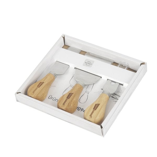 BAMWOOD W0949 3 PARÇA BAMBU SAPLI PEYNİR SETİ 12,4*9CM