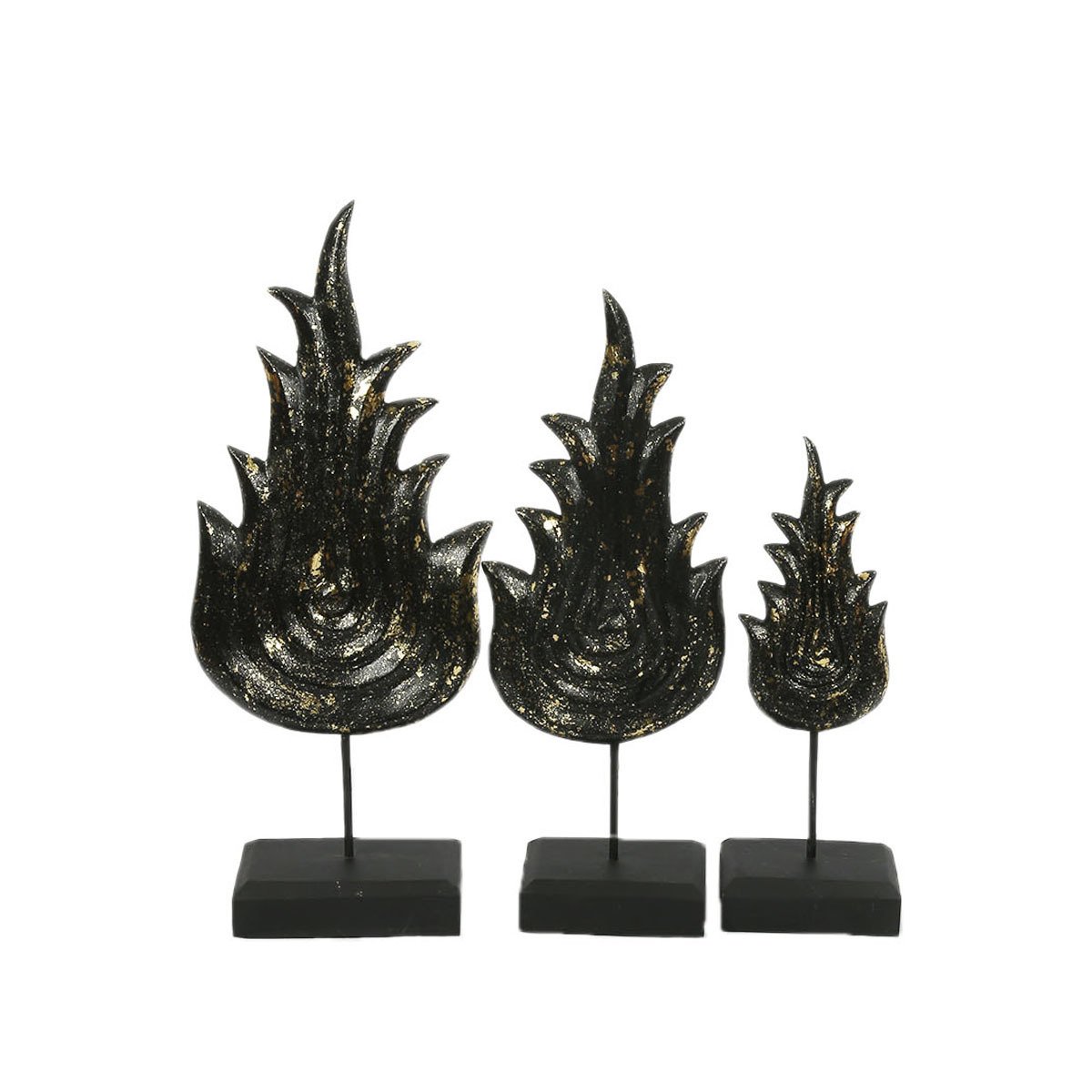 AHŞAP EL YAPIMI EJDERHA KUYRUĞU 3' LÜ , 12*34CM , 16*43 CM, 20*48 CM