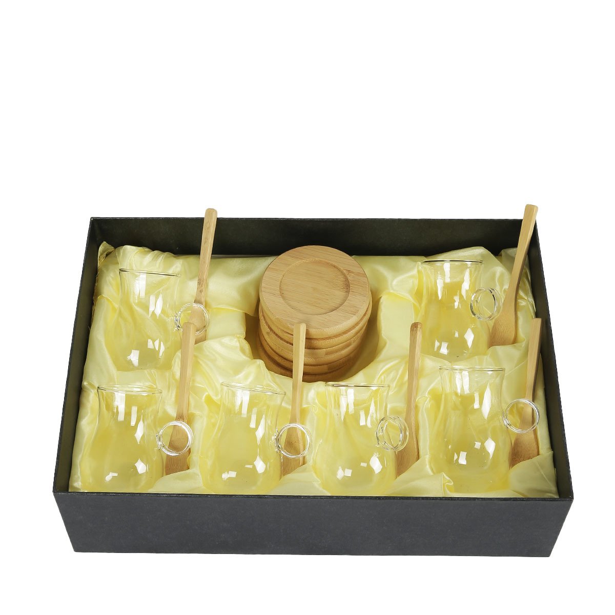 PM 769 BAMBU AHŞAP 18 PARÇA TEPSİLİ ÇAY SETİ