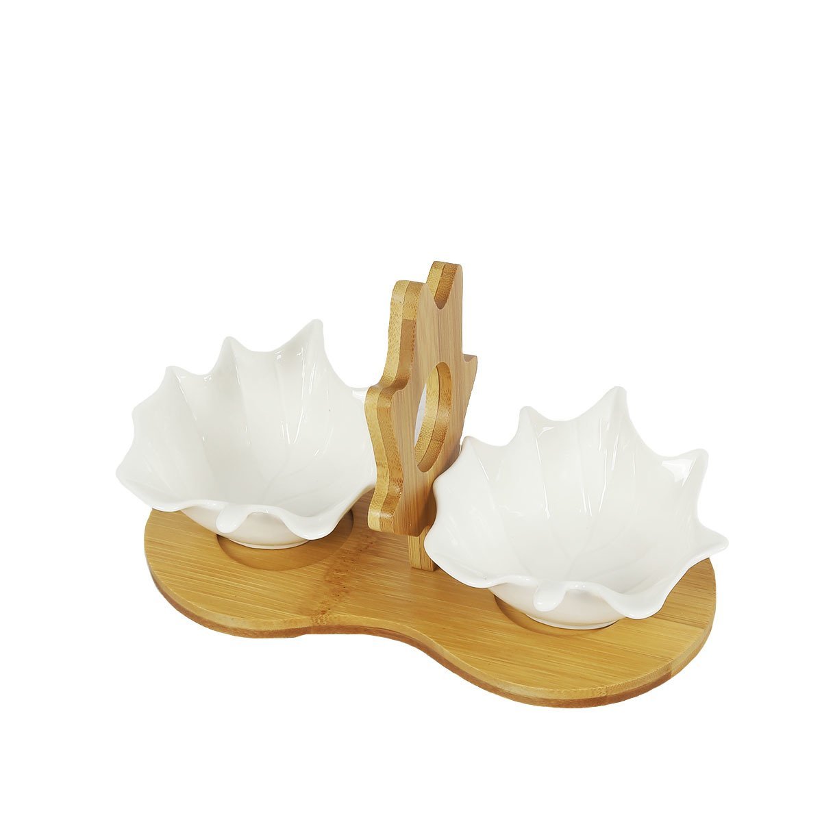 B2828 SHELL BAMBU/ PORSELEN ÇEREZLİK VE SOSLUK 23,5*13*14CM