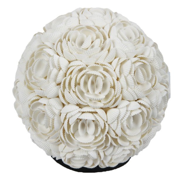 DENİZ KABUĞU ÇİÇEK DESENLİ YUVARLAK STANDLI GECE LAMBASI 21*21 CM