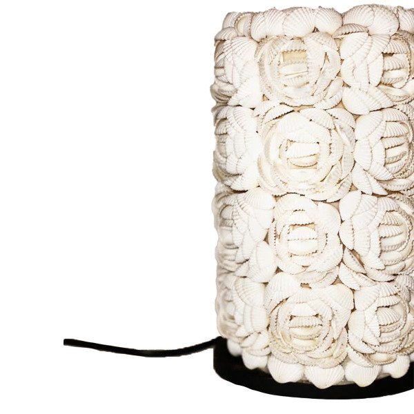 DENİZ KABUĞU ÇİÇEK DESENLİ SİLİNDİR GECE LAMBASI14*23 CM
