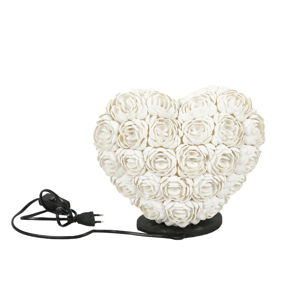 DENİZ KABUĞU KALP LAMBA ÇİÇEKLİ 34*40 CM