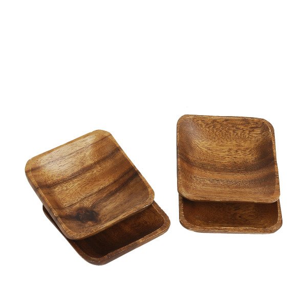 AKASYA AĞACI EL YAPIMI 4'LÜ ÇEREZLİK KARE RE-012 4,5x11CM