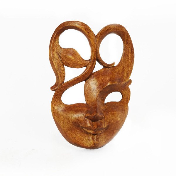 AHŞAP DEKORATİF OYMALI TİYATRAL  MASK 17 CM