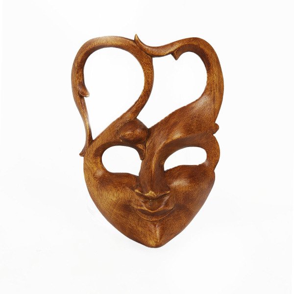 AHŞAP DEKORATİF OYMALI TİYATRAL  MASK 17 CM