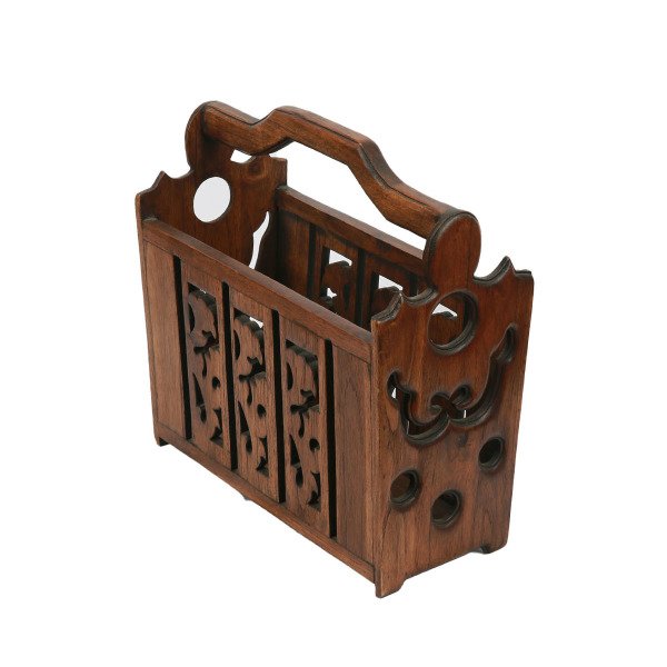 AHŞAP OYMALI GAZETELİK 35*40*17 CM