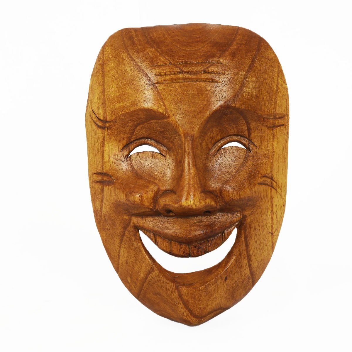AHŞAP OYMALI GÜLEN MASK 25 CM