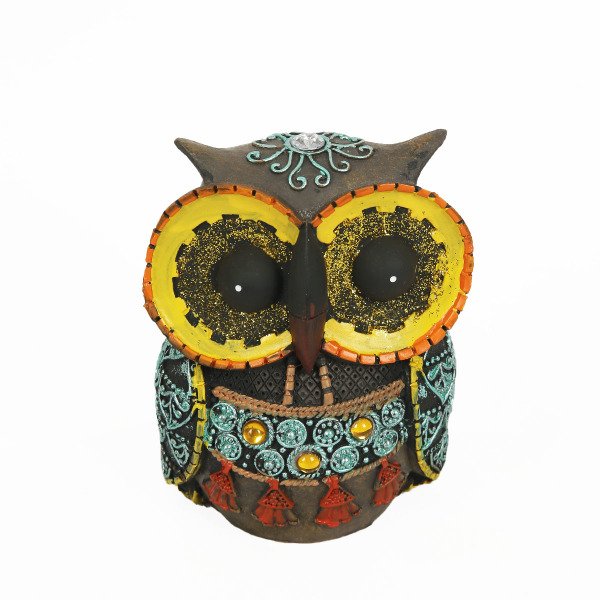 POLYESTER SİMLİ BAYKUŞ DEKORATİF OBJE  11*14 CM