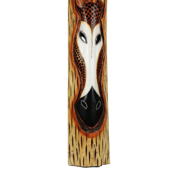 AHŞAP EL YAPIMI ZÜRAFA VE ODUN DESENLİ  MASK  81 CM