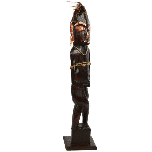 AHŞAP PRİMİTİF HEYKEL 2'Lİ   , 52 CM