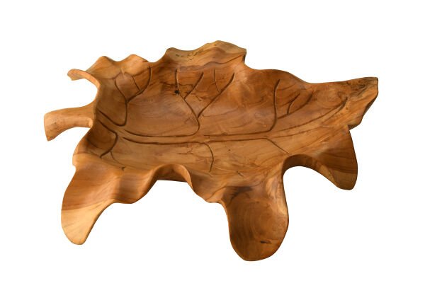 TEAK AĞACI EL YAPIMI YAPRAK SERVİS VE SUNUMLUK