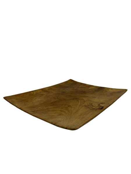 TEAK AĞACI EL YAPIMI SERVİS VE SUNUMLUK 26*19CM