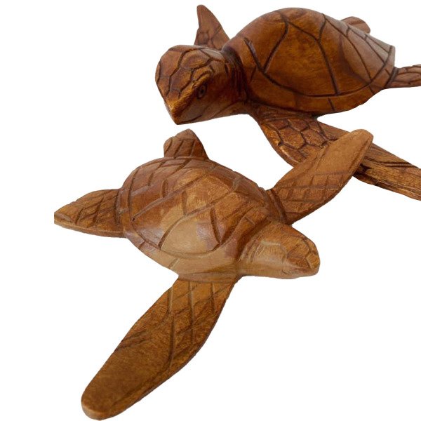 AHŞAP 2'Lİ DENİZ KAPLUMBAĞASI  15 ,25 CM