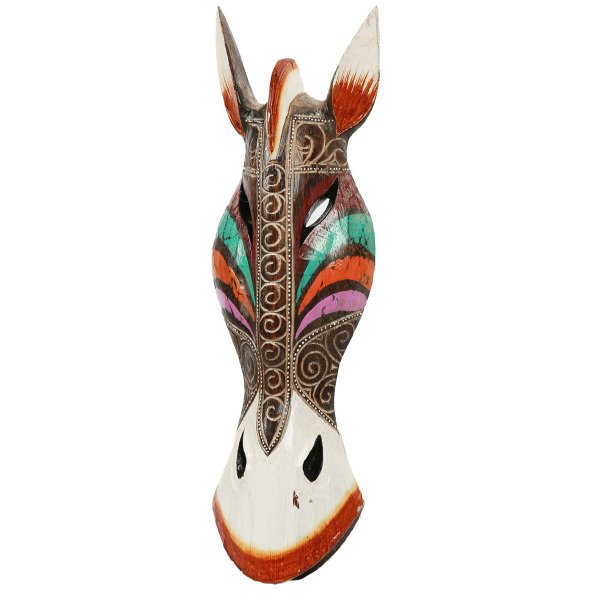 MİNDİ AĞACINDAN YAPILMIŞ ZEBRA MASK  50 CM