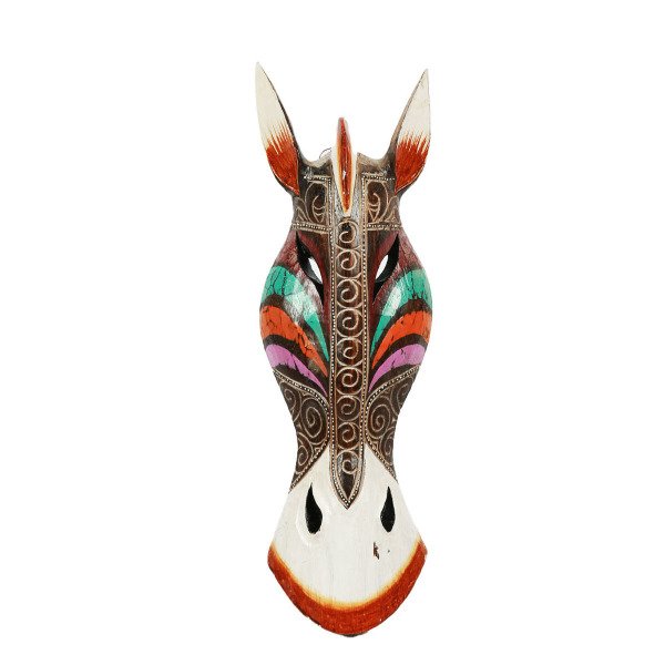 MİNDİ AĞACINDAN YAPILMIŞ ZEBRA MASK  50 CM