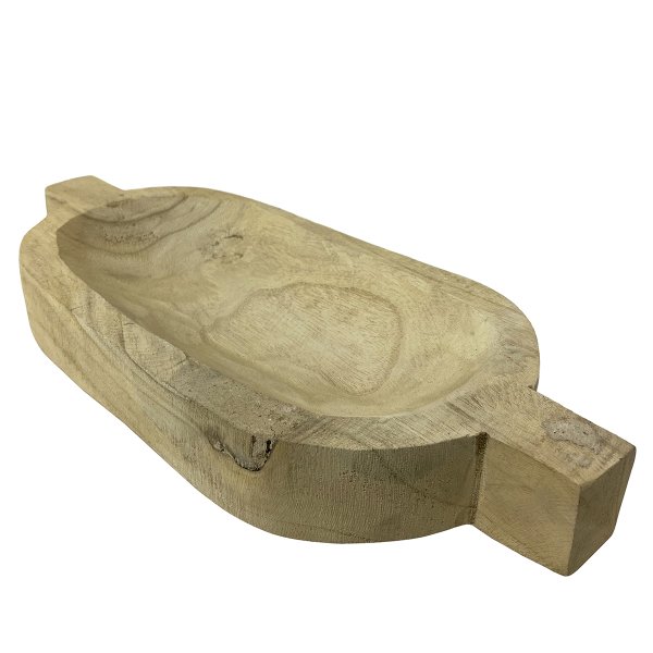 PAULOWNIA AĞACI EL YAPIMI KULPLU SUNUM TEPSİSİ DAVIA  37*16*4CM