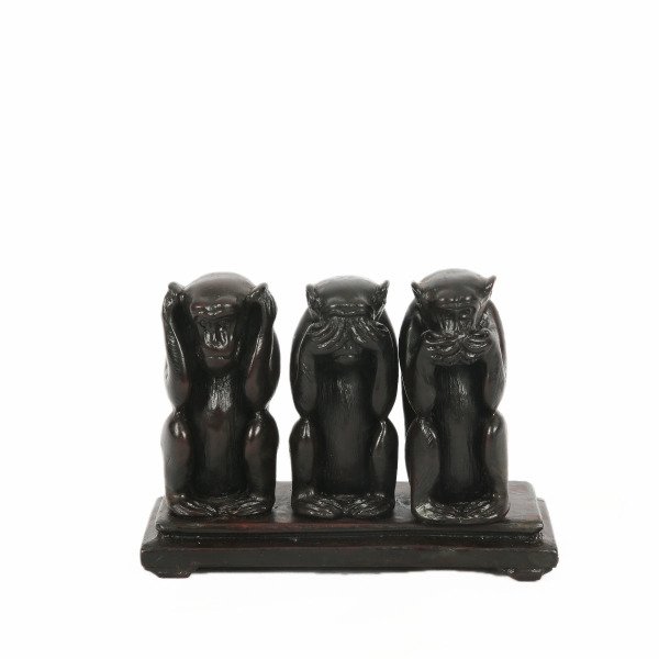 REÇİNE 3'LÜ MAYMUN BİBLO / GÖRMEDİM,DUYMADIM,BİLMİYORUM   12*17 CM