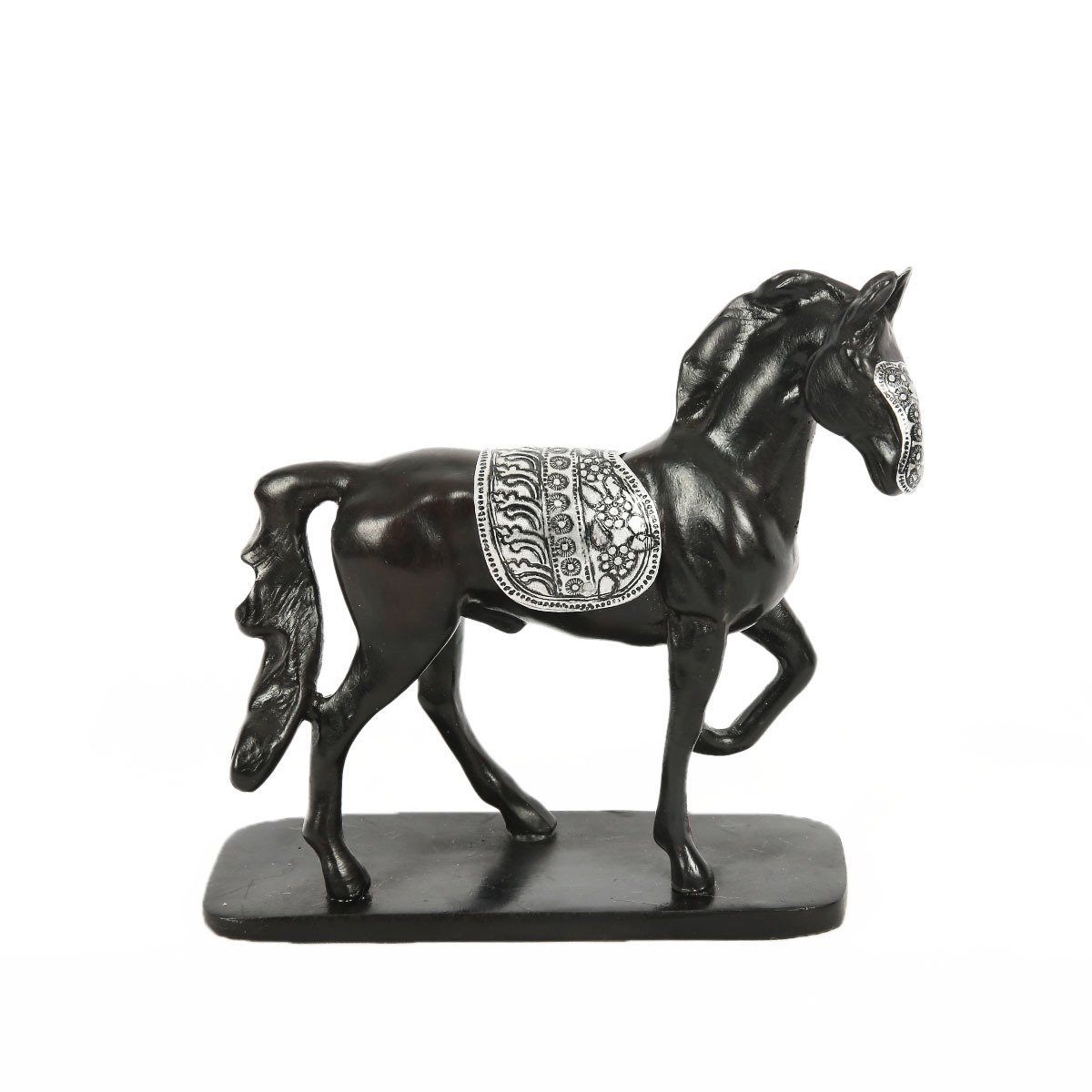 REÇİNE GÜMÜŞ İŞLEMELİ AT STANTLI BİBLO 17*18CM CM