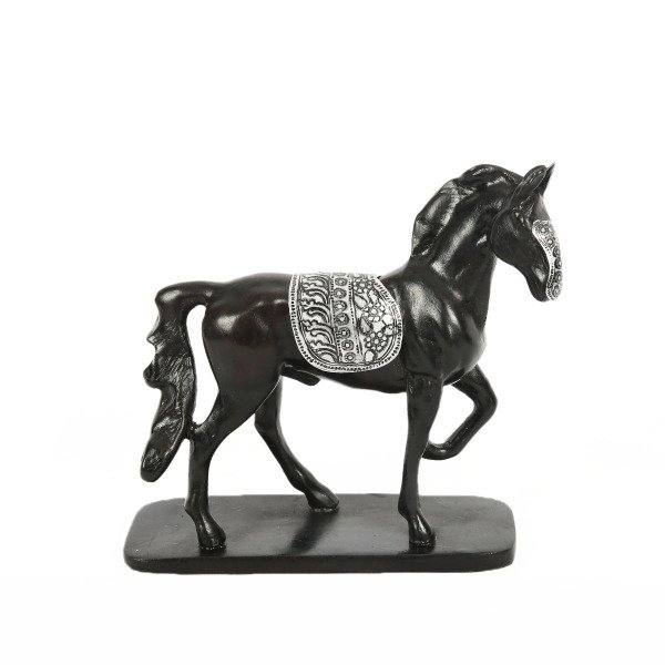 REÇİNE GÜMÜŞ İŞLEMELİ AT STANTLI BİBLO 17*18CM CM