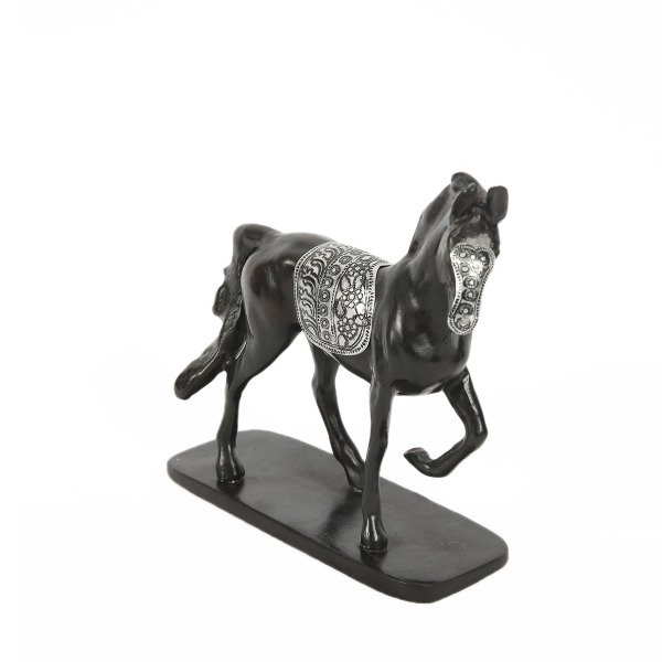 REÇİNE GÜMÜŞ İŞLEMELİ AT STANTLI BİBLO 17*18CM CM