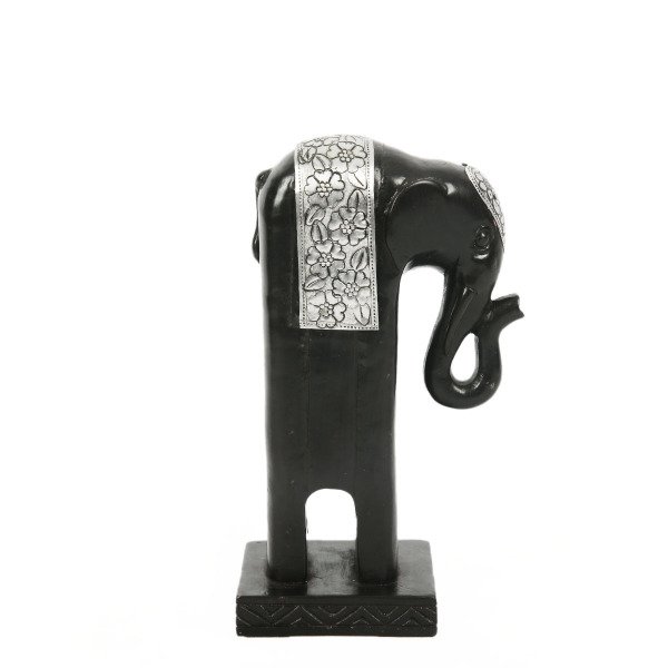 REÇİNE GÜMÜŞ İŞLEMELİ STANDLI FİL BİBLO  11*19 CM