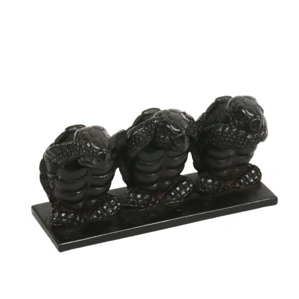 REÇİNE 3'LÜ KAPLUMBAĞA BİBLO/ GÖRMEDİM DUYMADIM BİLMİYORUM   9*19,5 CM