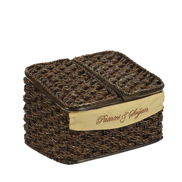 PATATES SOĞAN 2 BÖLMELİ SEPET 22533 KOYU KAHVE 40*25*25 CM