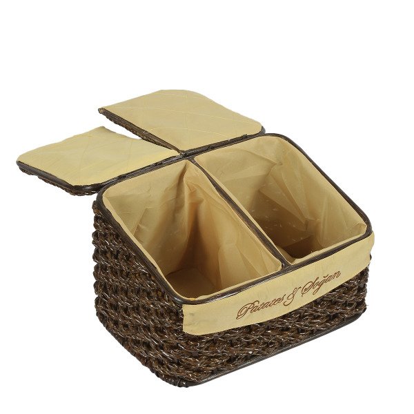 PATATES SOĞAN 2 BÖLMELİ SEPET 22533 KOYU KAHVE 40*25*25 CM