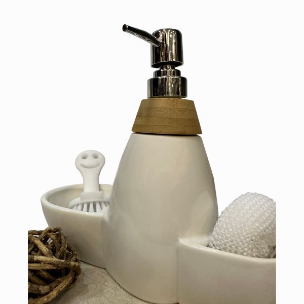 VİLMA BAMBULU PORSELEN SIVI SABUNLUK  25*22CM