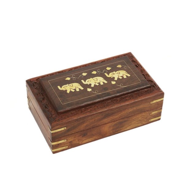 AHŞAP EL YAPIMI  FİLLİ PİRİNÇ İŞLEMELİ OYMALI  KADİFE İÇLİ 3 BOY DEKORATİF KUTU 10*16CM ,13*18 CM ,13*21 CM