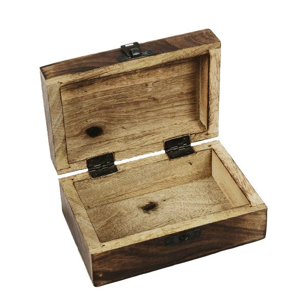 AHŞAP ESKİTME EL YAPIMI OYMALI  METAL İŞLEMELİ DEKORATİF KUTU 10*15 CM
