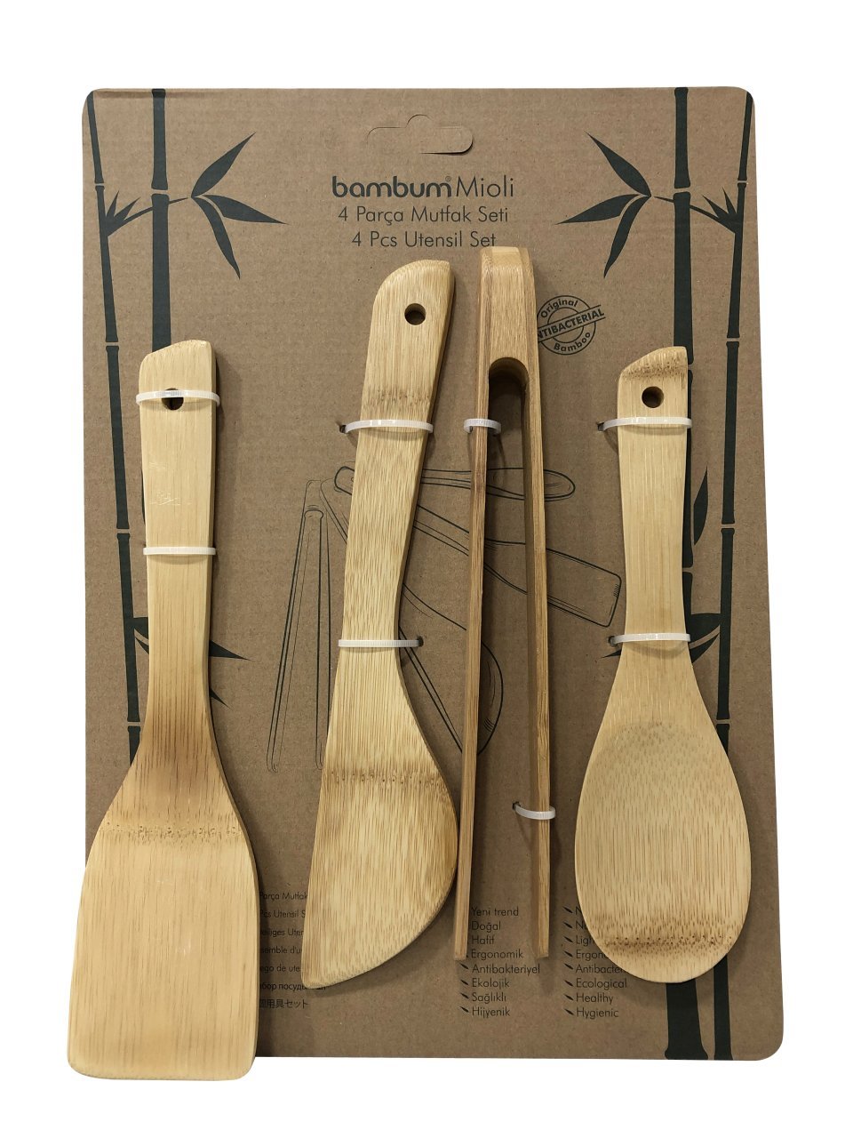 BAMBU MIOLI 4 PARÇA MUTFAK SETİ