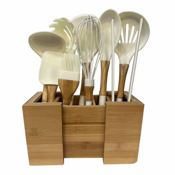 9 PARÇA SİLİKON/ BAMBU CHEF MUTFAK SETİ