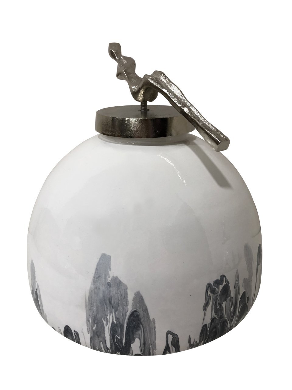 GÜMÜŞ BEYAZ SOFIA İNSAN FİGÜRLÜ DEKORATİF CAM OBJE 25*25CM