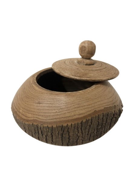 SÜWEN AĞACI EL YAPIMI KAPAKLI DOĞAL AĞAÇ  ŞEKERLİK 20*6CM