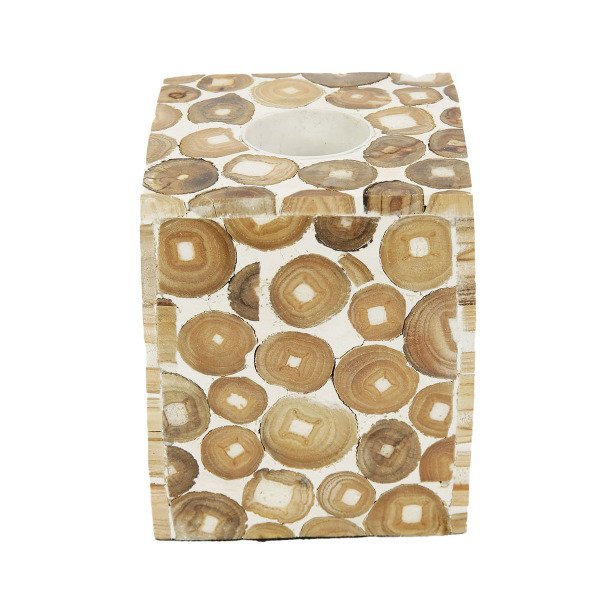 RUSTİK AĞAÇ PARÇALI TEALIGHT MUMLUK 10*10*13 CM