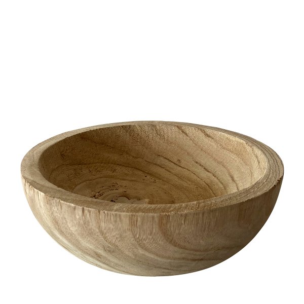 PAULOWNIA AĞACI EL YAPIMI YUVARLAK MEYVE KASESİ 27*27*9CM