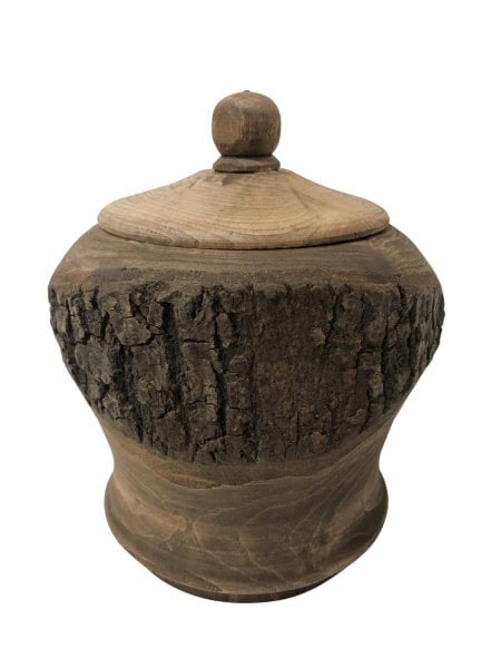 SÜWEN AĞACI EL YAPIMI KAPAKLI DOĞAL AĞAÇ ŞEKERLİK /BAHARATLIK  14*18CM