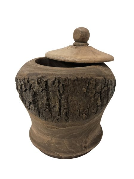 SÜWEN AĞACI EL YAPIMI KAPAKLI DOĞAL AĞAÇ ŞEKERLİK /BAHARATLIK  14*18CM