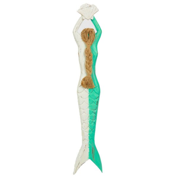 AHŞAP EL YAPIMI DENİZ KIZI DUVAR DEKORU BÜYÜK BOY 70 CM