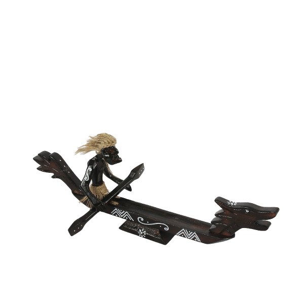 AHŞAP EL YAPIMI PRİMİTİF /İLKEL İNSAN FİGÜRLÜ  DRAGON KANO TÜTSÜLÜK 45 CM