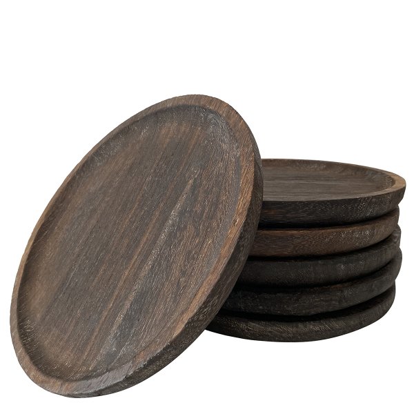 PAULOWNIA AĞACI PATRIN EL YAPIMI YUVARLAK SUNUM TABAĞI 25*25*2,5CM