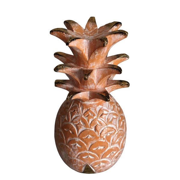 AHŞAP EL YAPIMI ANANAS EV DEKORU 31CM
