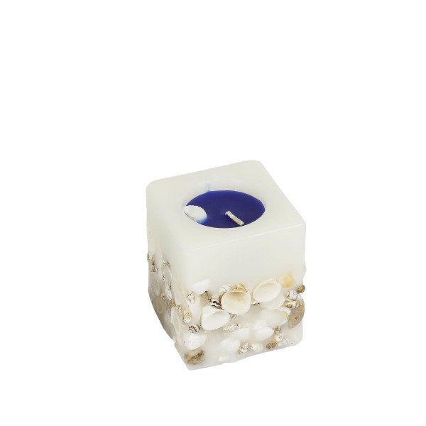 DENİZ KABUKLU KARE  KÜÇÜK BOY MUM 5*6CM